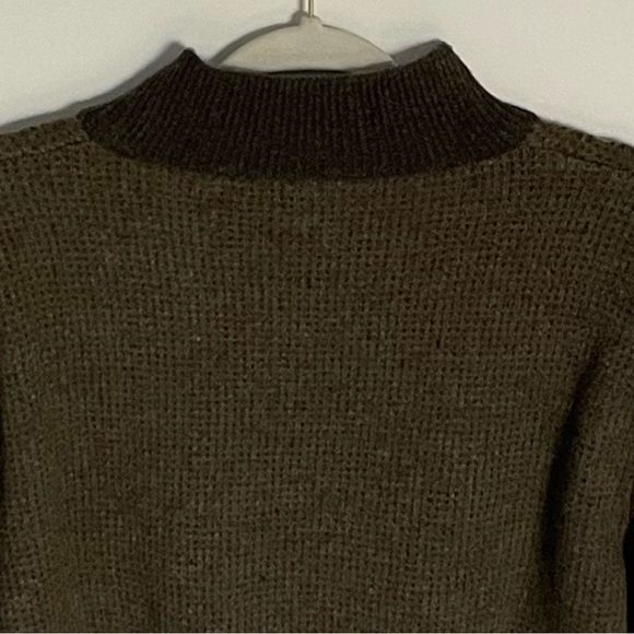 J. Crew Rugged Merino 1/4 Zip Black Gray Knit Pullover Sweater 47042 - Picture 9 of 15